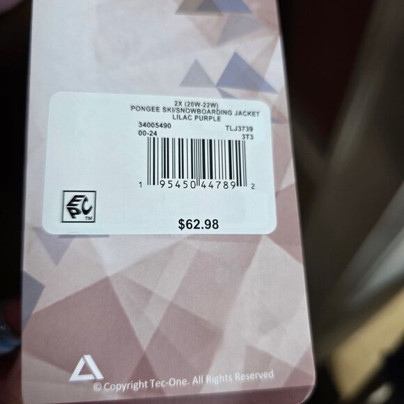 Womens Tec-One Explorer Ski/Snowboarding Jacket 2X Lilac Purple Adjustable Hood - Picture 8 of 16